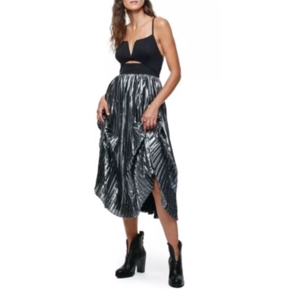 Free People Dresses & Skirts - NWOT Free People Silver Metallic Piper Cutout